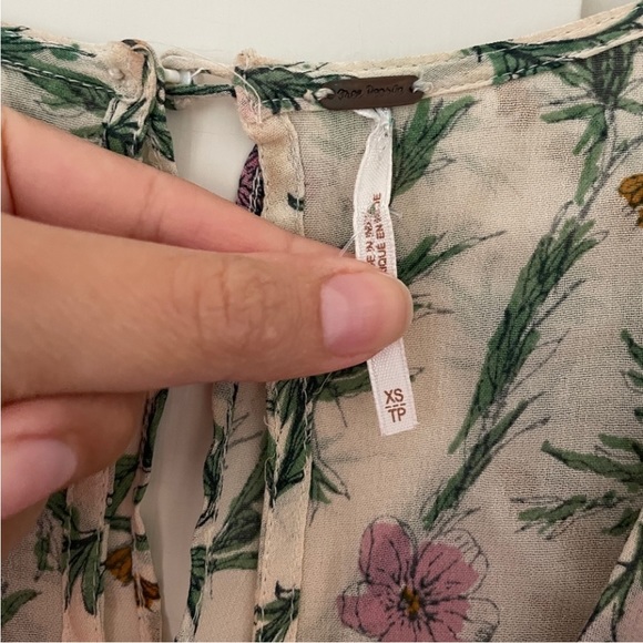 Free People cream, green and pink floral dress - Picture 6 of 13